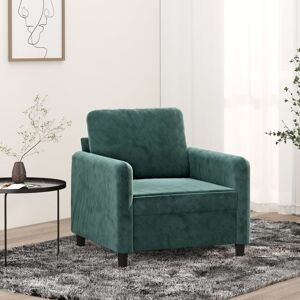 vidaXL Sillón de terciopelo verde oscuro 60 cm