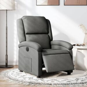 vidaXL Sillón reclinable eléctrico de tela gris oscuro