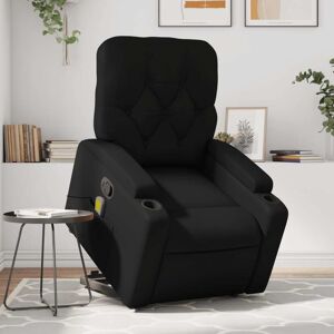 vidaXL Sillón reclinable de masaje de pie cuero artificial negro