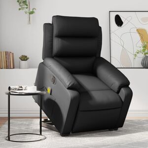 vidaXL Sillón de masaje elevable eléctrico cuero sintético negro