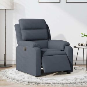 vidaXL Sillón reclinable eléctrico de terciopelo gris oscuro