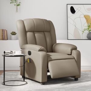 vidaXL Sillón reclinable de masaje eléctrico cuero sintético capuchino