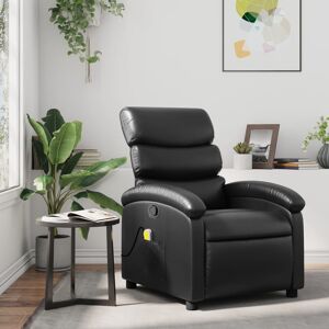 vidaXL Sillón de masaje reclinable cuero sintético negro