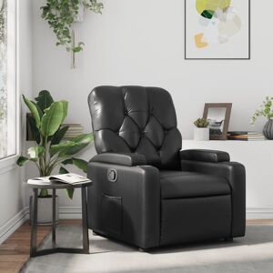 vidaXL Sillón reclinable de cuero sintético negro