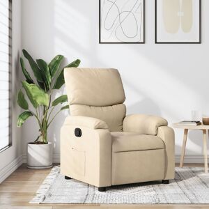 vidaXL Sillón reclinable de tela crema