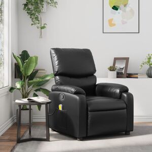 vidaXL Sillón de masaje reclinable cuero sintético negro