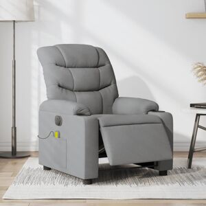 vidaXL Sillón reclinable de masaje eléctrico tela gris claro