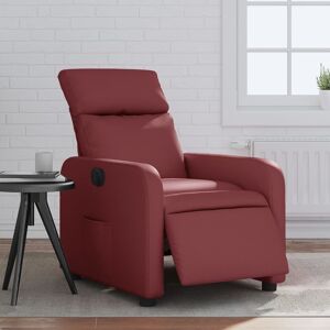 vidaXL Sillón reclinable eléctrico de cuero sintético rojo tinto