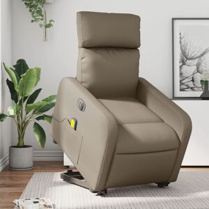 vidaXL Sillón reclinable de masaje eléctrico cuero sintético capuchino