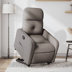 vidaXL Sillón reclinable elevable tela gris taupe