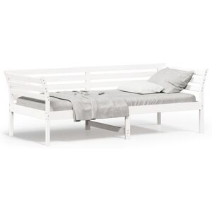 vidaXL Sofá cama madera maciza de pino blanco 90x200 cm