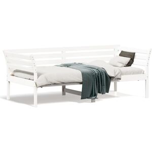 vidaXL Sofá cama madera maciza de pino blanco 90x190 cm