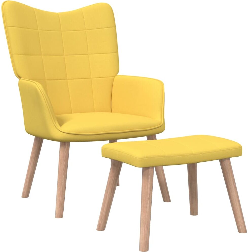 vidaXL Silla de relajación con reposapiés tela amarillo mostaza