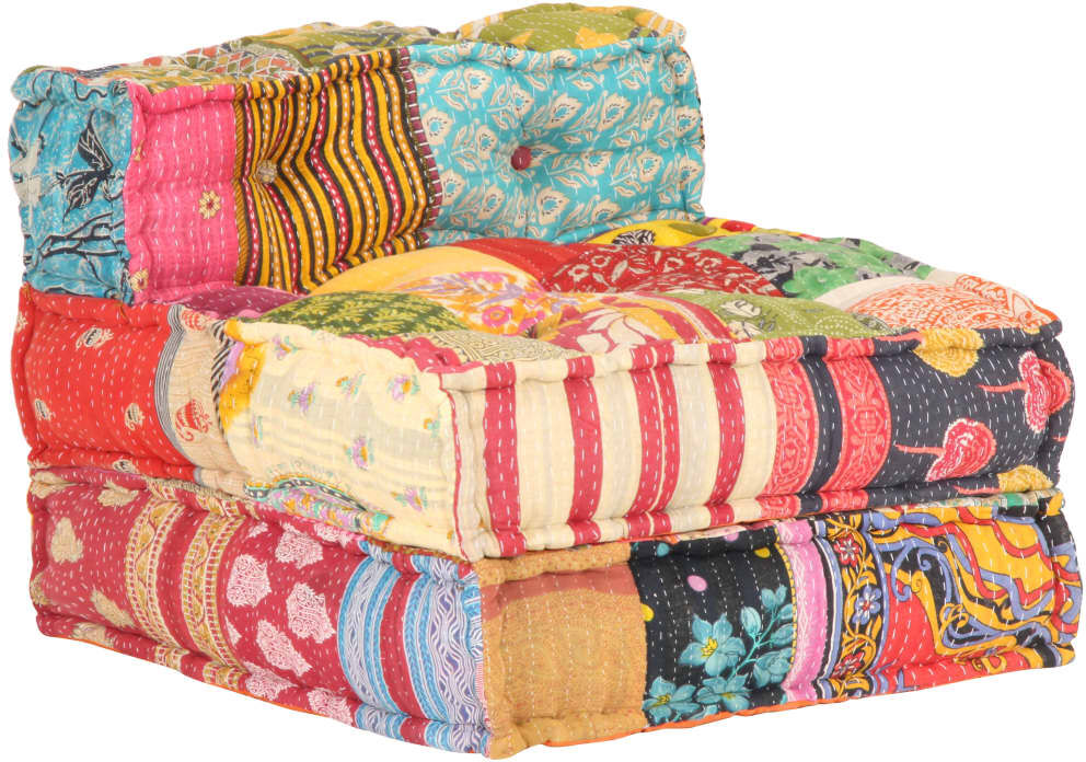 vidaXL Puf modular de tela patchwork