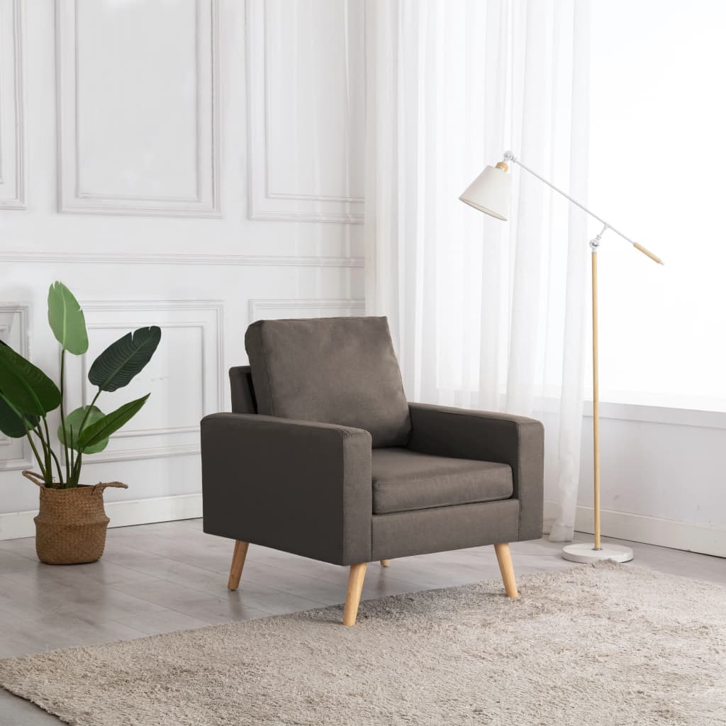 vidaXL Sillón de tela gris taupe