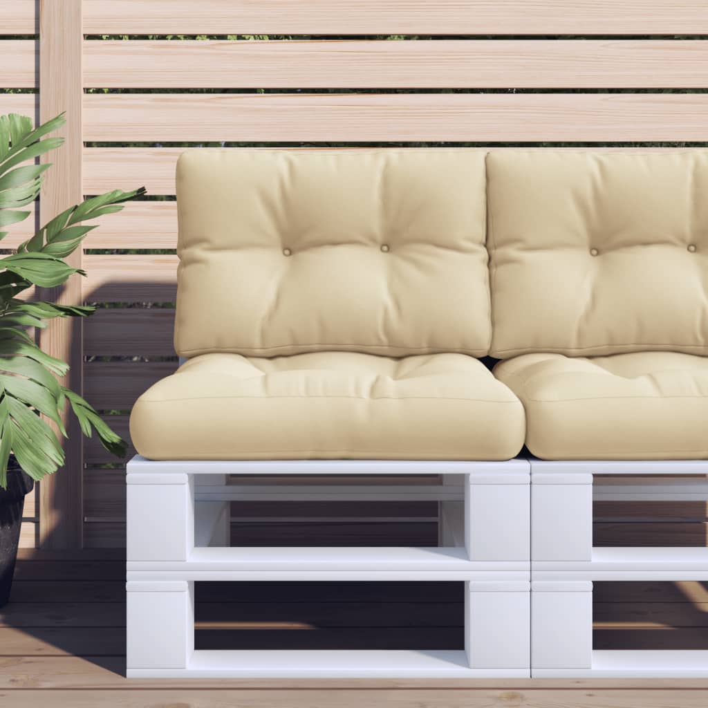 vidaXL Cojín para sofá de palets de tela beige 50x40x12 cm
