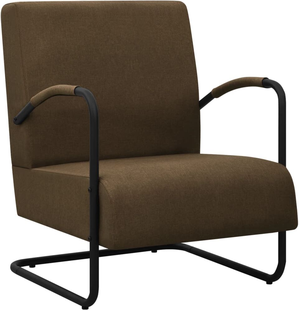 vidaXL Sillón de tela marrón oscuro