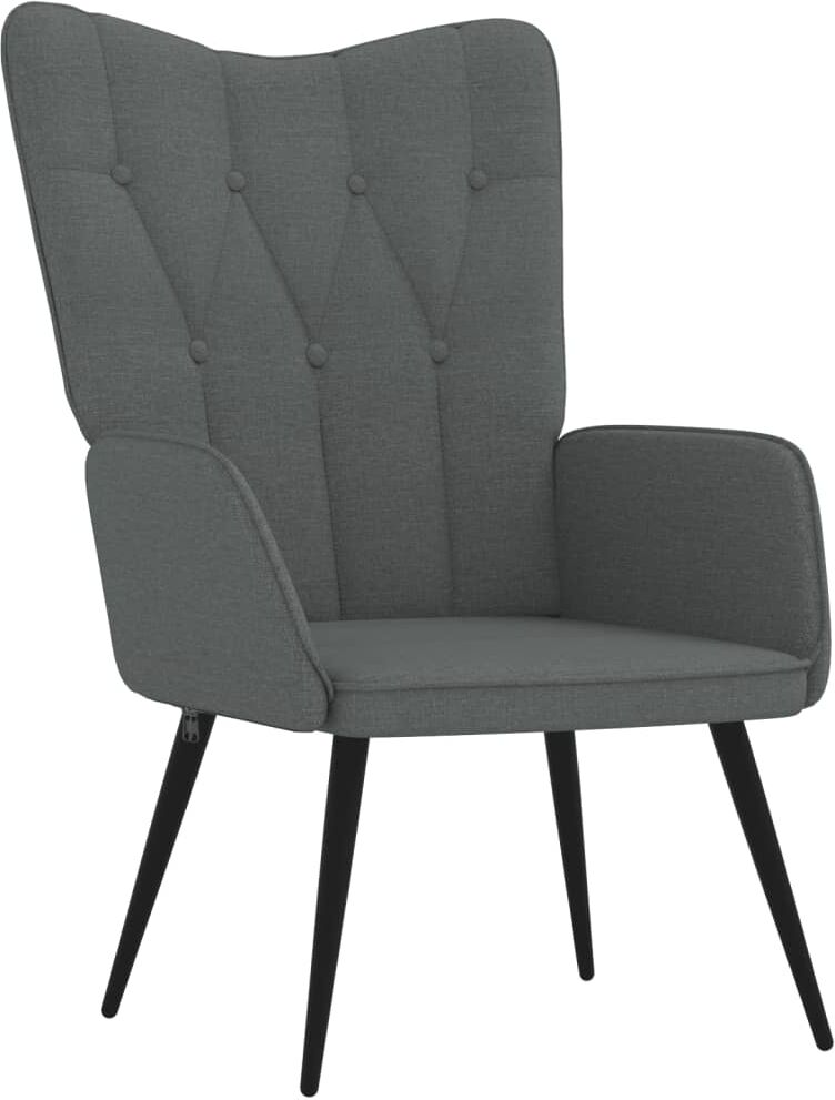 vidaXL Silla de relajación de tela gris oscuro