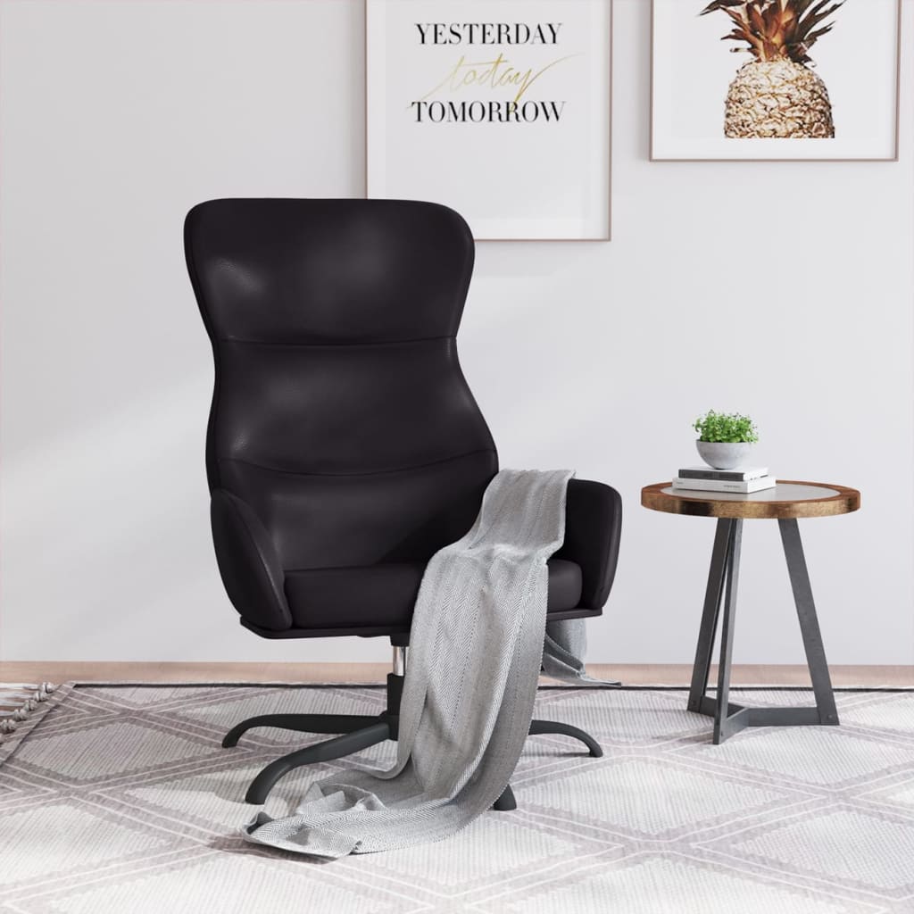 vidaXL Sillón de relax de cuero sintético negro