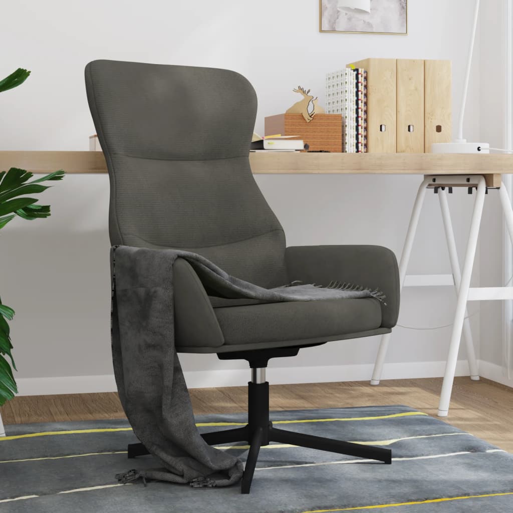 vidaXL Silla de relajación de terciopelo gris oscuro