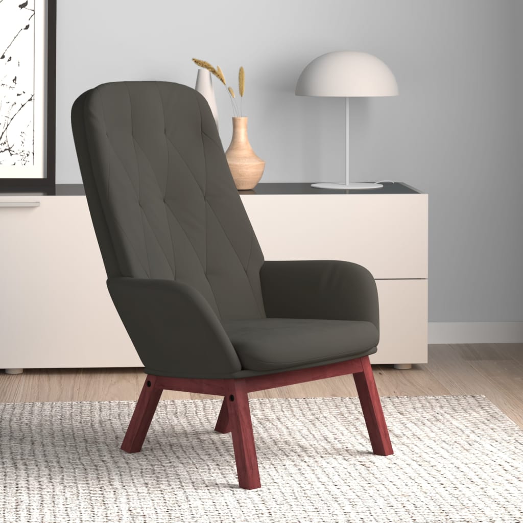 vidaXL Sillón de relax de terciopelo gris oscuro