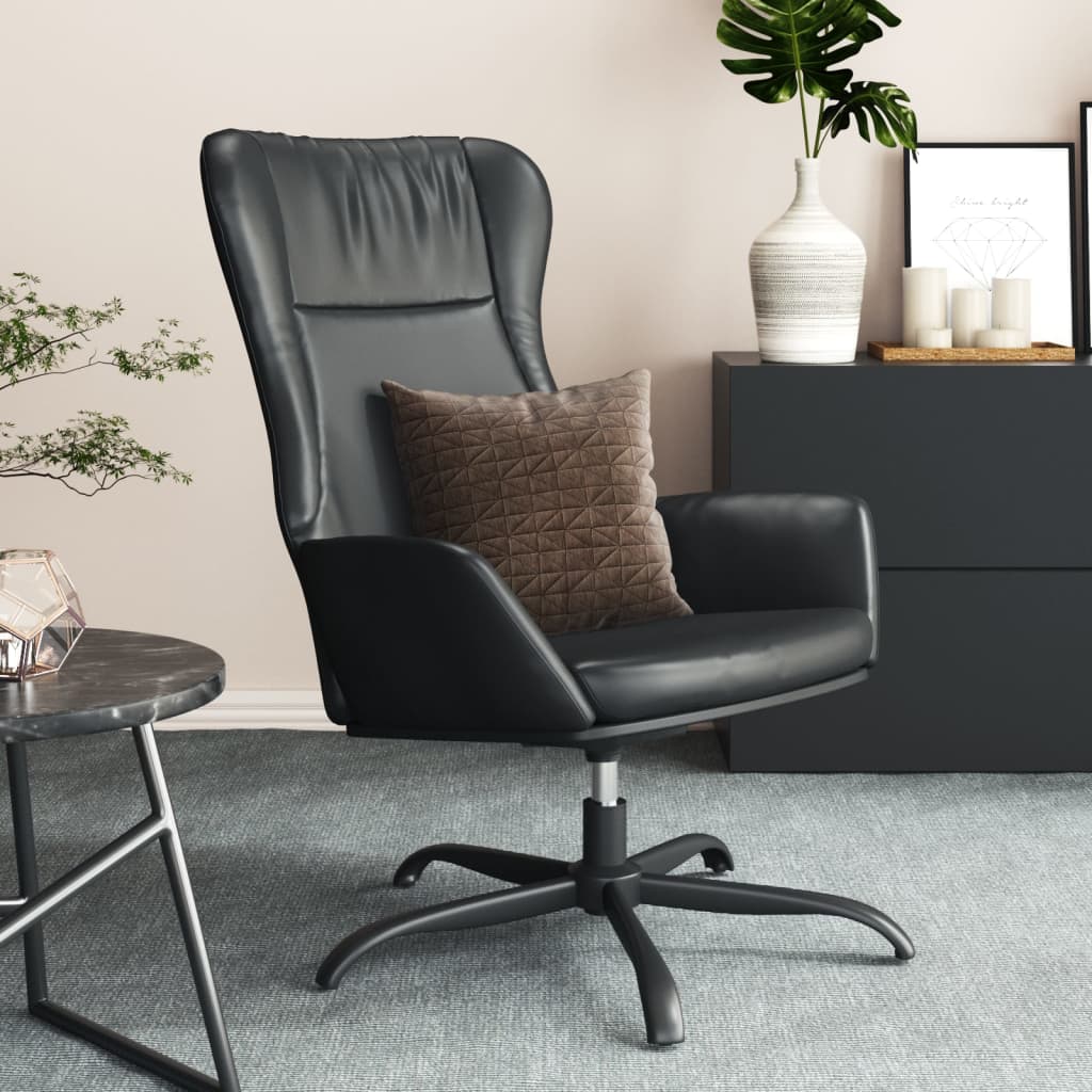 vidaXL Sillón de relax de cuero sintético negro