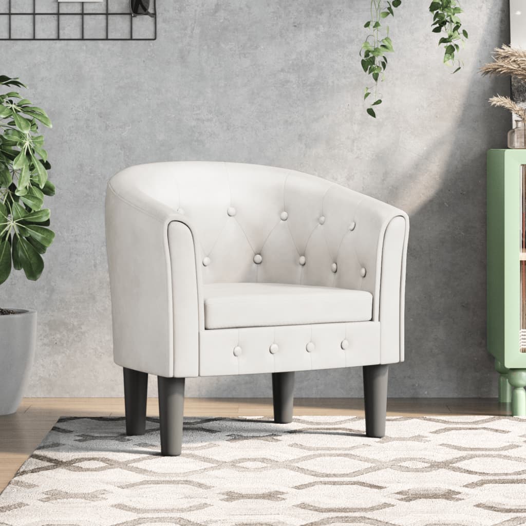 vidaXL Sillón cuero sintético blanco