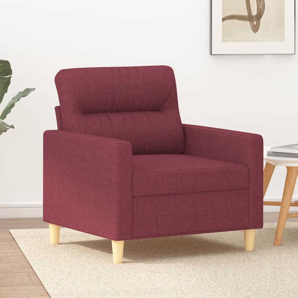 vidaXL Sillón de tela rojo tinto 60 cm