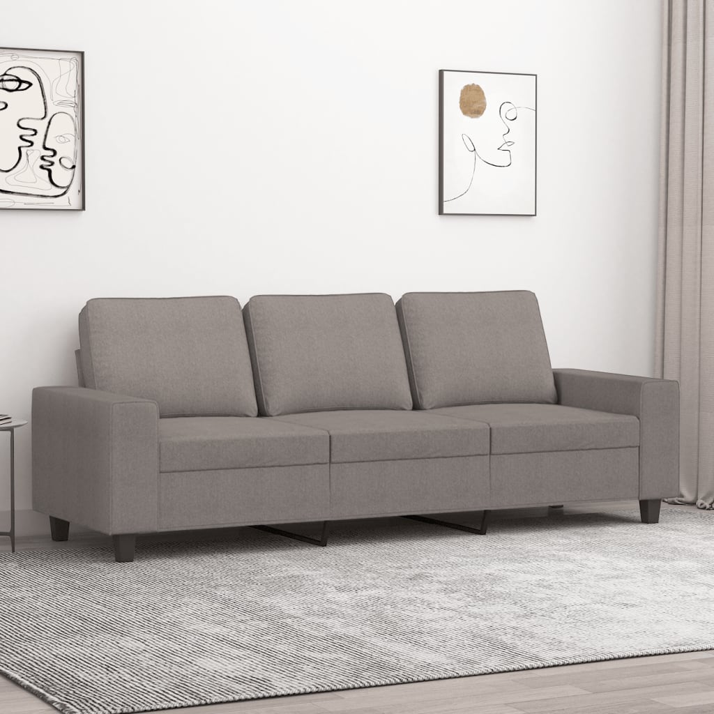 vidaXL Sofá de 3 plazas de tela gris taupe 180 cm