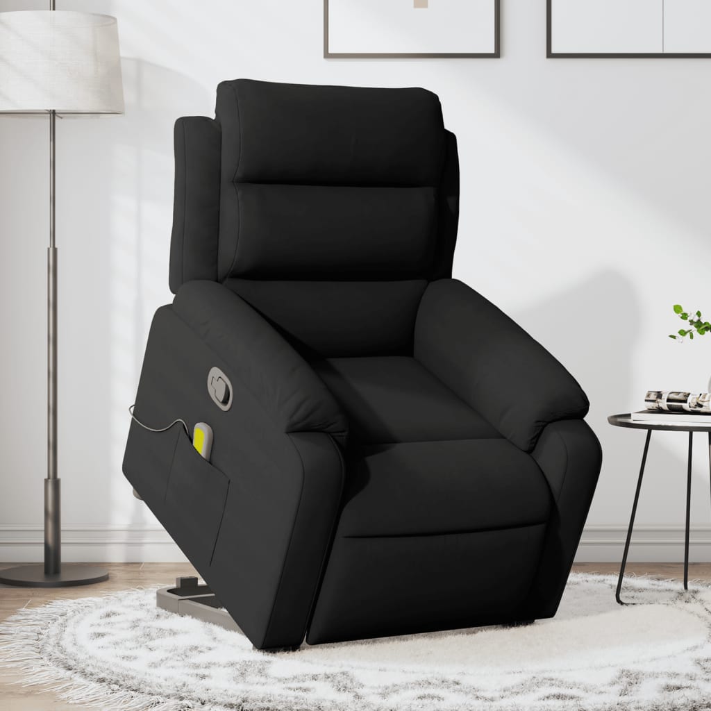 vidaXL Sillón reclinable de masaje elevable terciopelo negro