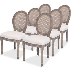 vidaXL Sillas de comedor 6 unidades tela color crema