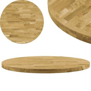 vidaXL Superficie de mesa redonda madera maciza de roble 44 mm 900 mm