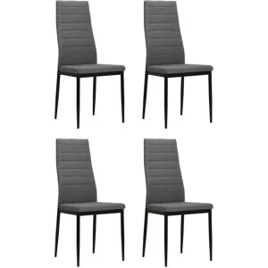 vidaXL Sillas de comedor 4 unidades tela gris claro