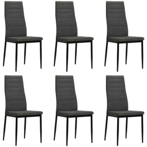 vidaXL Sillas de comedor 6 unidades tela gris oscura