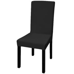 vidaXL Funda para silla elástica recta 6 unidades negra