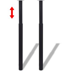 vidaXL 2x Patas de mesa telescópicas negro 710 mm-1100 mm