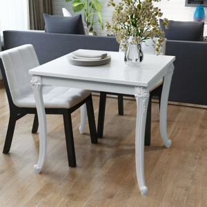 vidaXL Mesa de comedor 80x80x76 cm blanco brillante