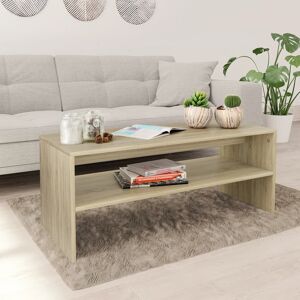 vidaXL Mesa de centro madera contrachapada roble Sonoma 100x40x40 cm