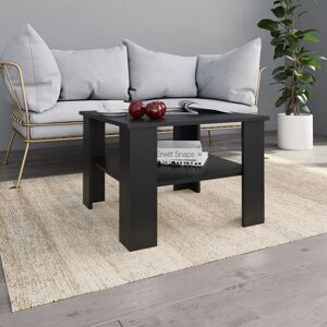 vidaXL Mesa de centro madera contrachapada negro 60x60x42 cm