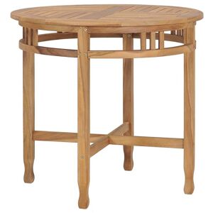 vidaXL Mesa de comedor de madera maciza de teca Ø 80 cm