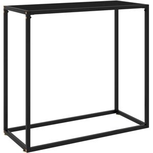 vidaXL Mesa consola vidrio templado negro 80x35x75 cm