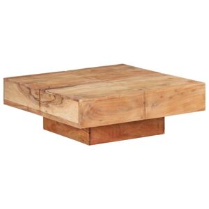 vidaXL Mesa de centro de madera maciza de acacia 80x80x28 cm