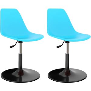 vidaXL Sillas de comedor giratorias 2 unidades PP azul