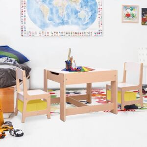 vidaXL Mesa infantil con 2 sillas MDF