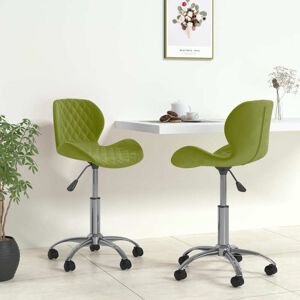 vidaXL Sillas de comedor giratorias 2 unidades terciopelo verde claro