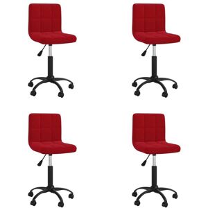 vidaXL Sillas de comedor giratorias 4 uds terciopelo rojo vino tinto