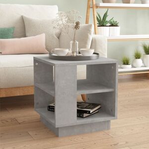 vidaXL Mesa de centro madera contrachapada gris hormigón 40x40x43 cm