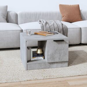 vidaXL Mesa de centro madera contrachapada gris hormigón 50x50x36 cm