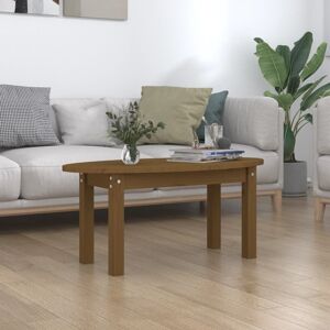 vidaXL Mesa de centro madera maciza de pino marrón miel 80x40x35 cm