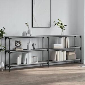 vidaXL Mesa consola madera de ingeniería gris Sonoma 200x29x75 cm